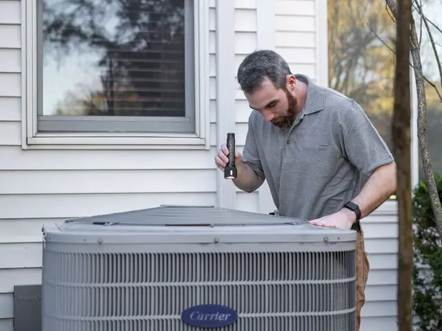 Home service technician at a customer's house